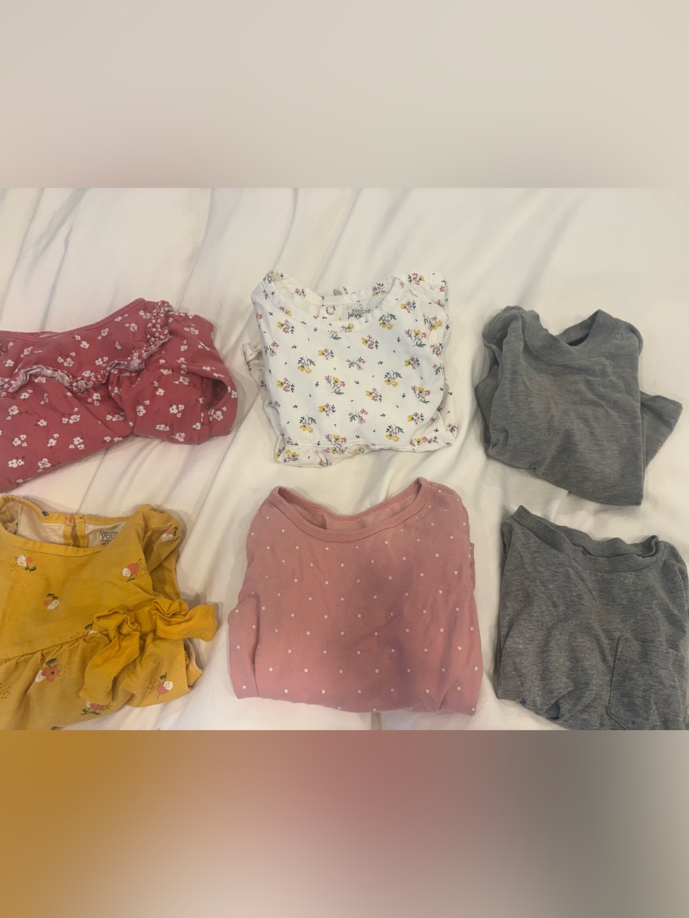 3T bundle - Girls' Mixed Color Floral & Solid Tops - Soft Cotton